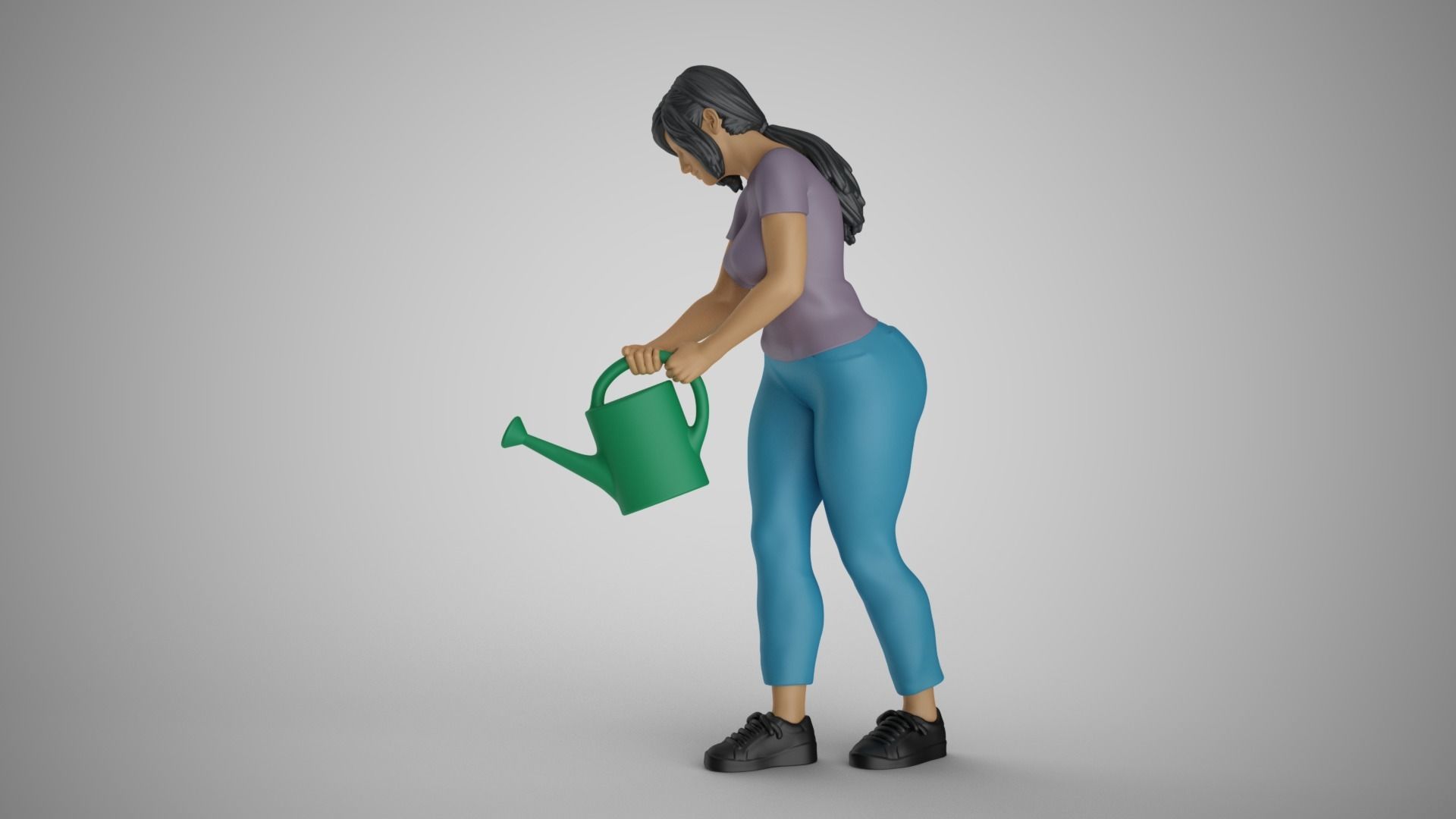 Woman Watering Plants