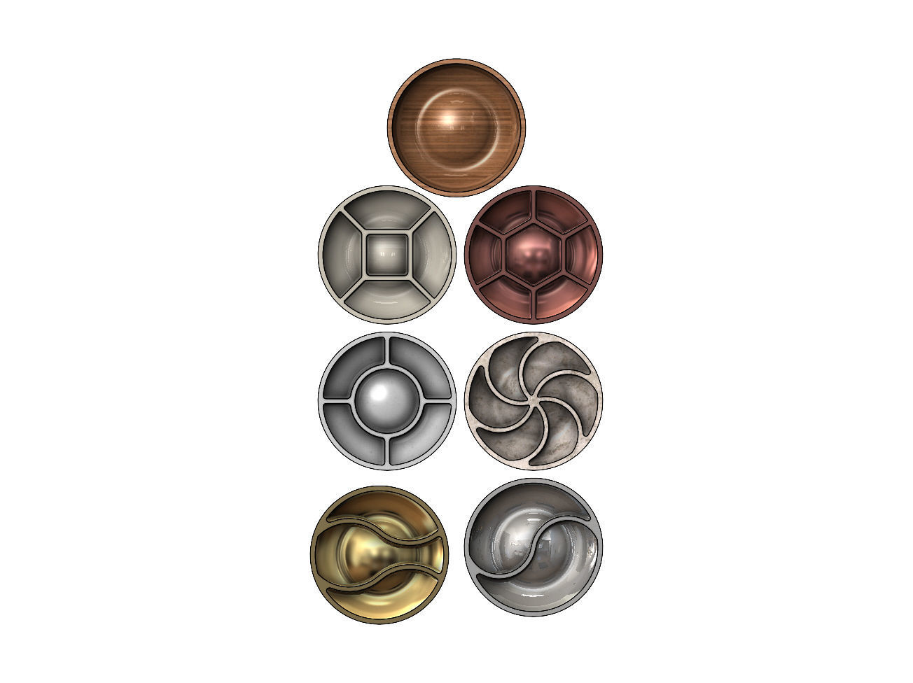 Dish designs for wood working and mold making