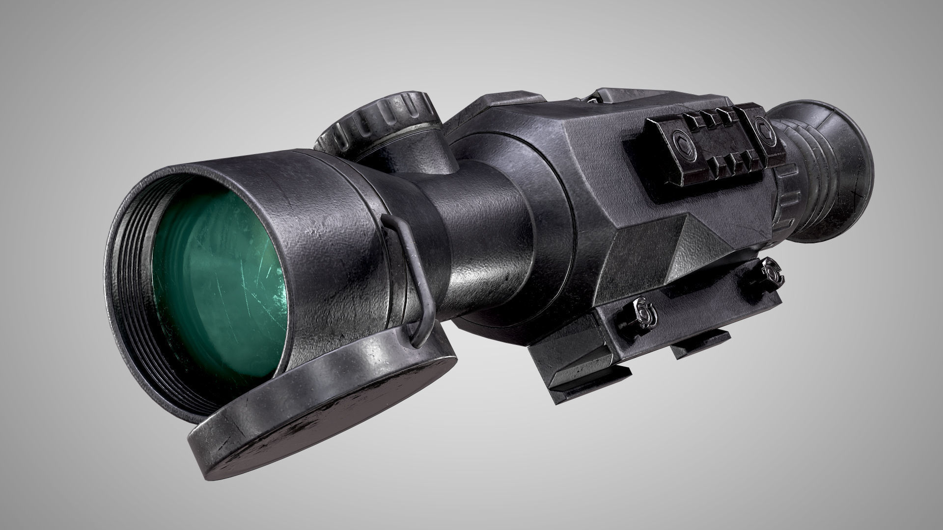 3D model ATN XSight II HD 520X Optic AAA PBR Game Ready Attachment VR / AR / lowpoly CGTrader