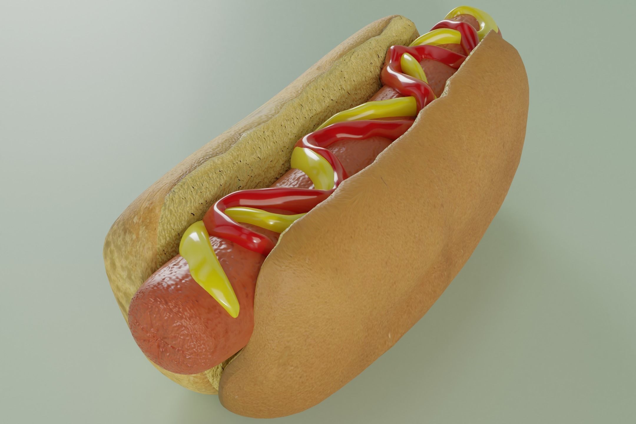 Hot Dog With Sauce 3D model CGTrader