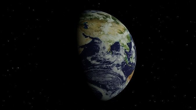 Earth and moon 3D model