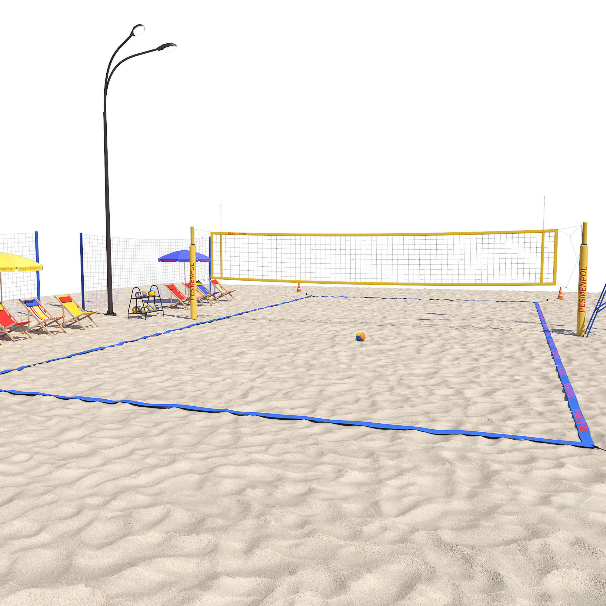 Volleyball court 3D model CGTrader