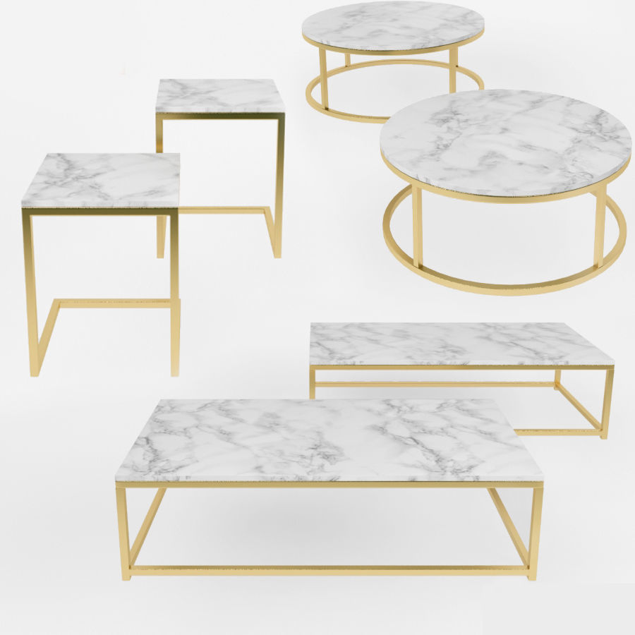 Smart Round Marble Top Coffee Table 3D model CGTrader