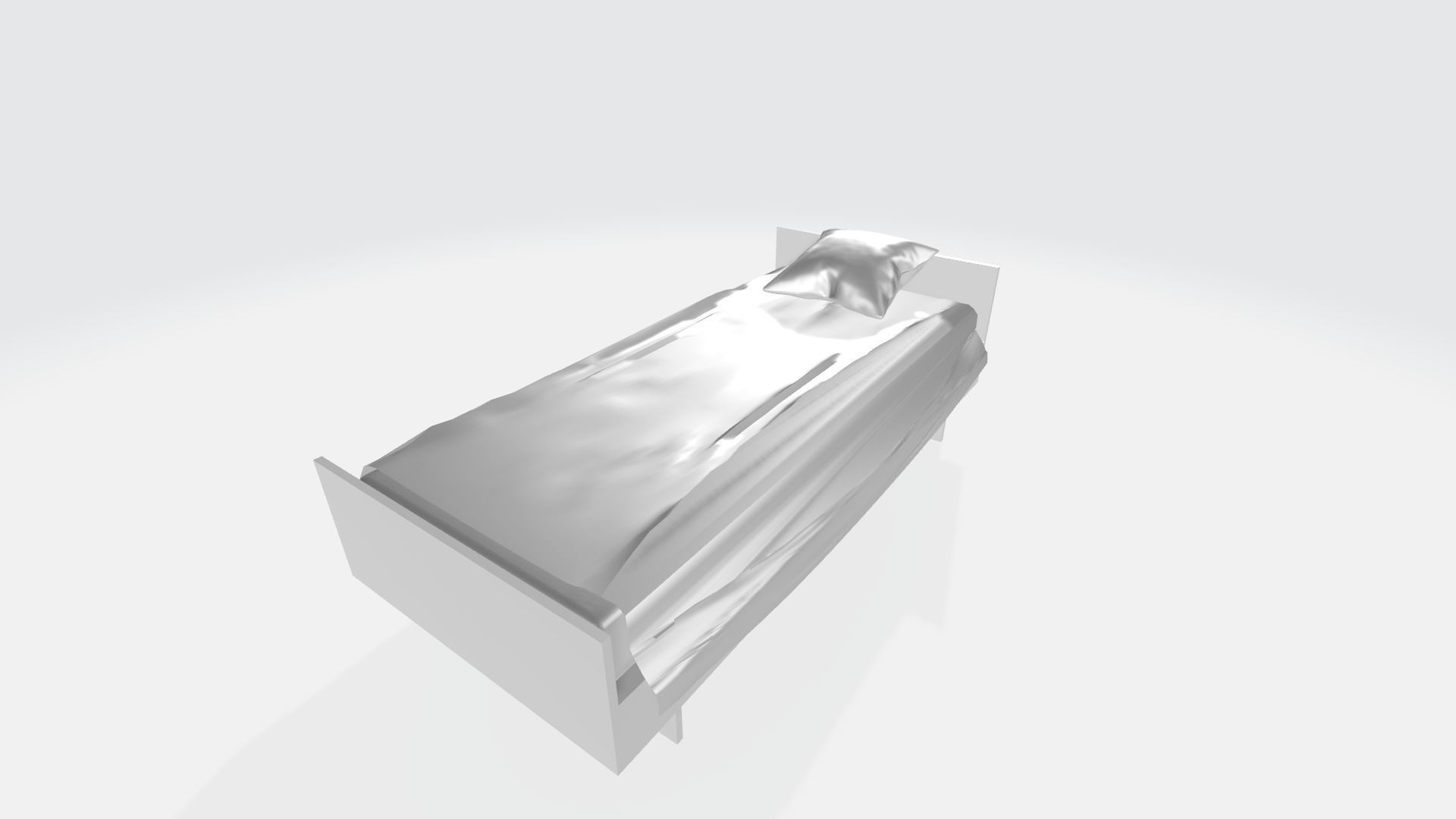 Bed with pillow 3D model