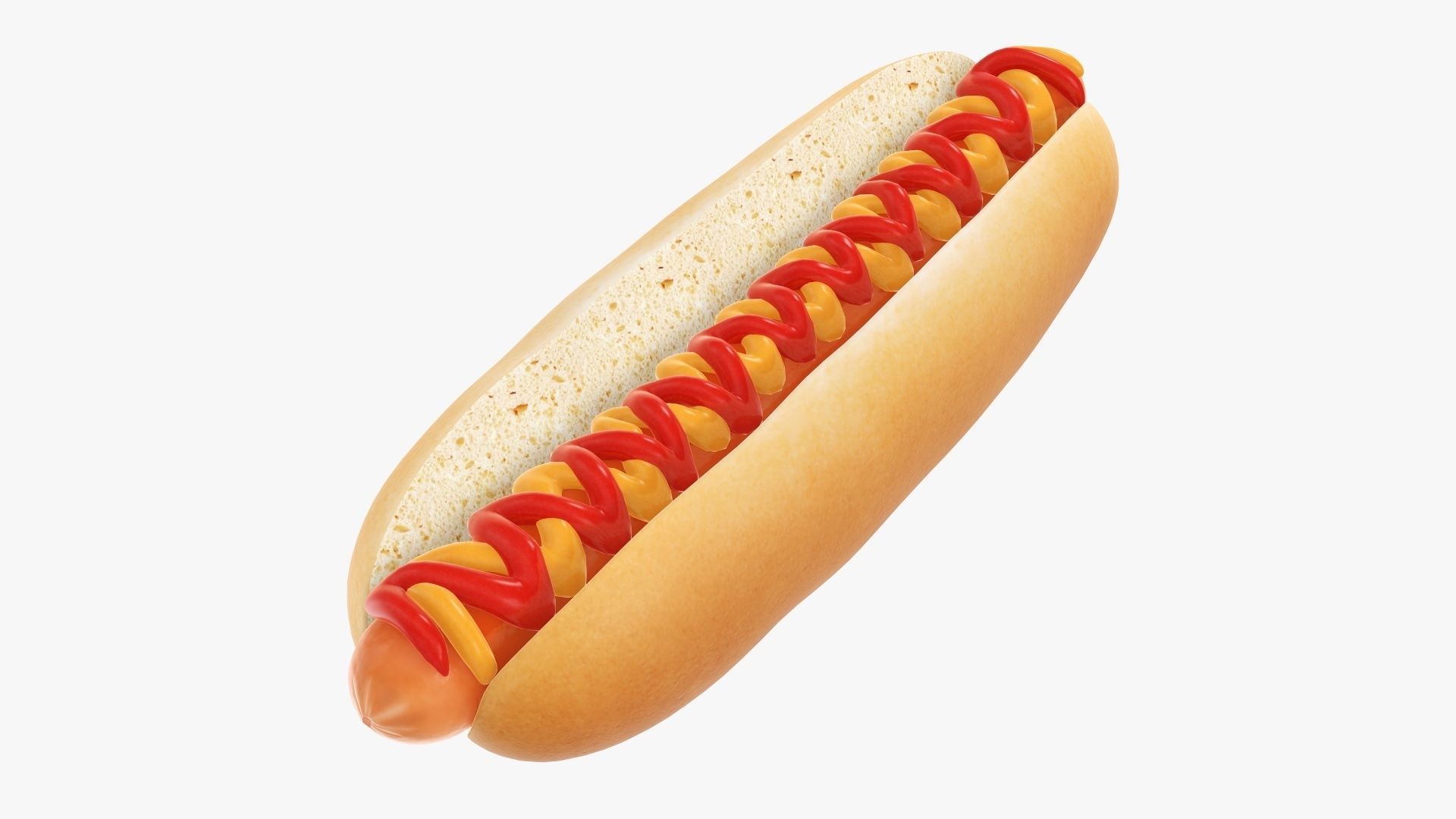 Hot dog with ketchup and mustard