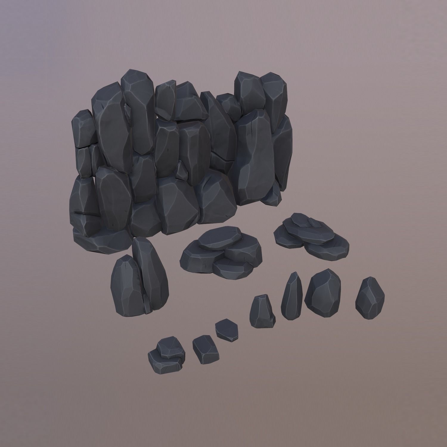 rock stilize pack 3D model