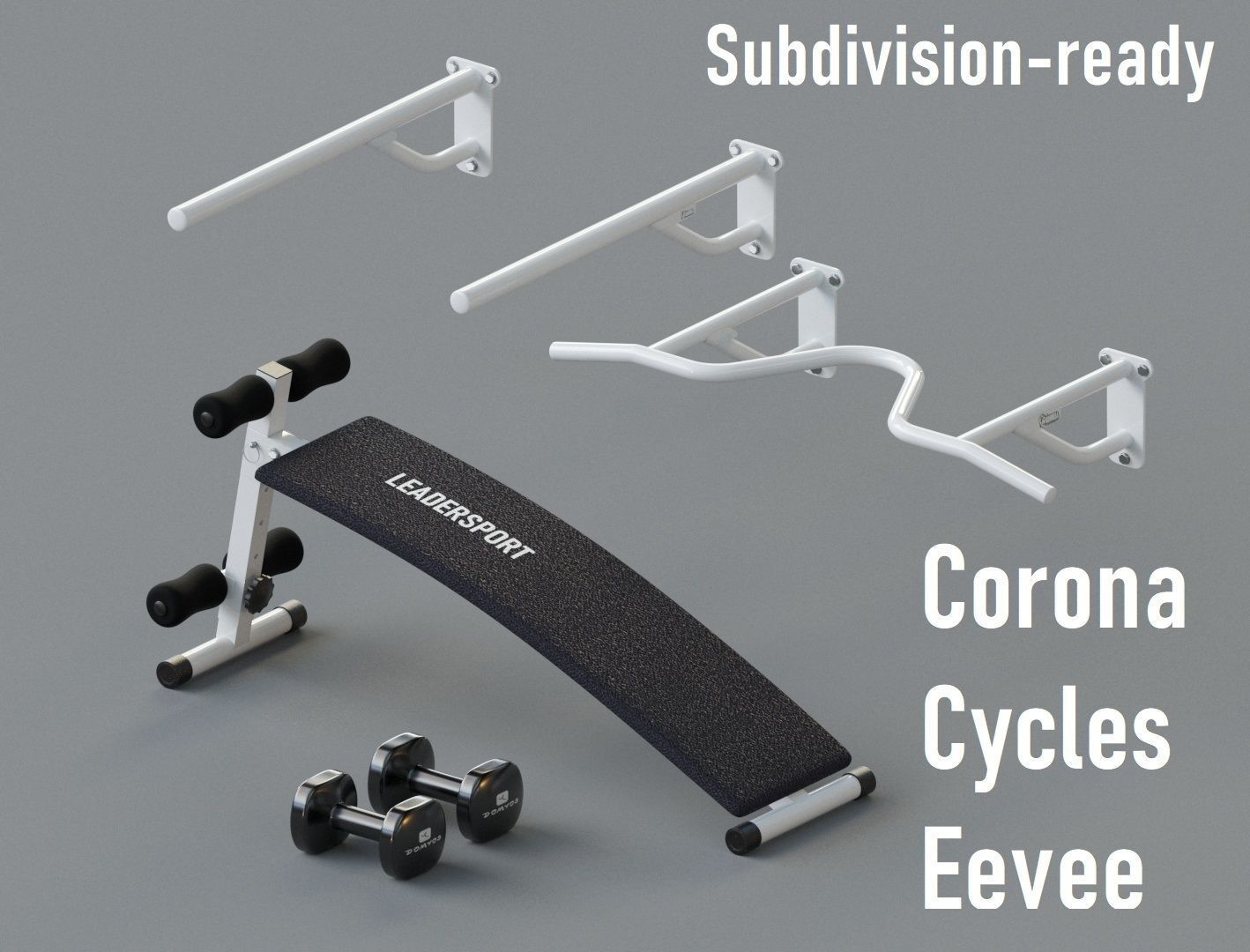 3D Set Of Equipment For Doing Sports At Home | CGTrader