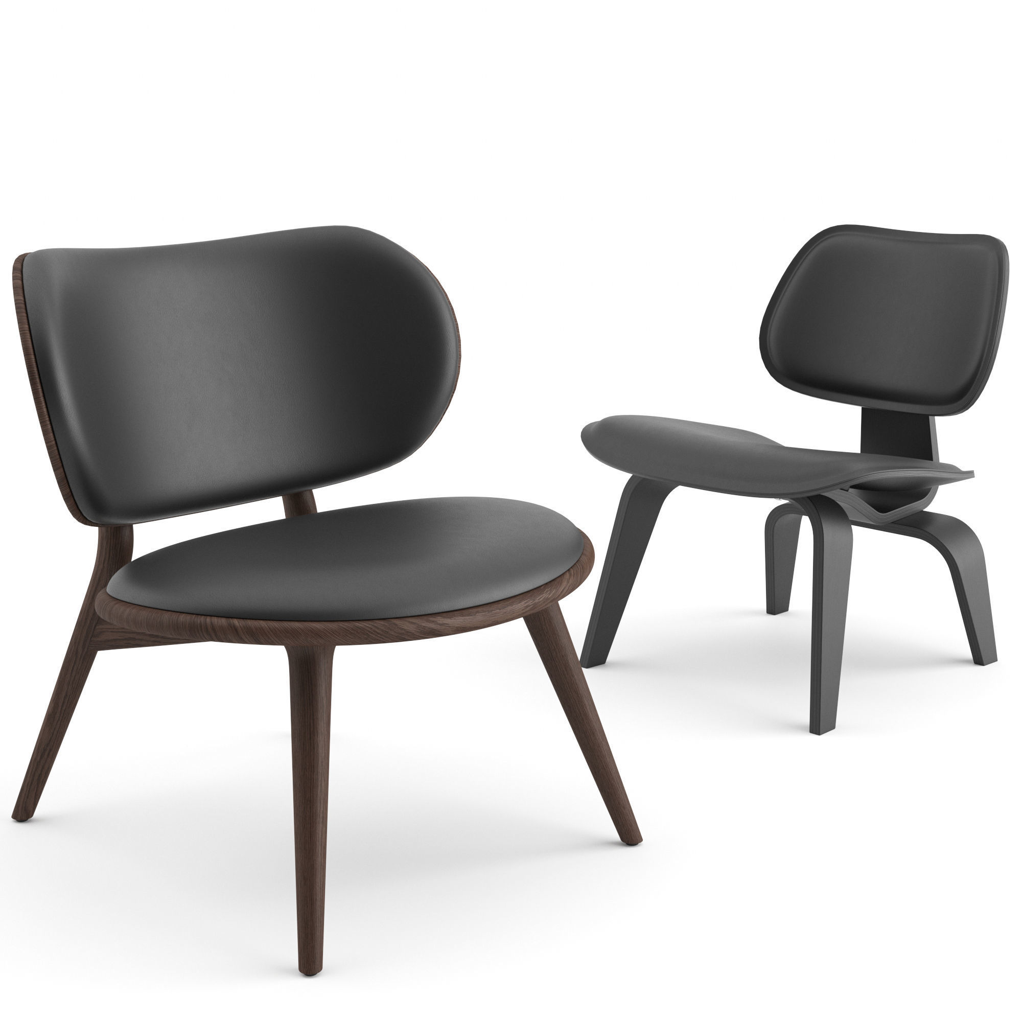 Scandinavian Lounge Chairs by Mater and Vitra 3D model CGTrader