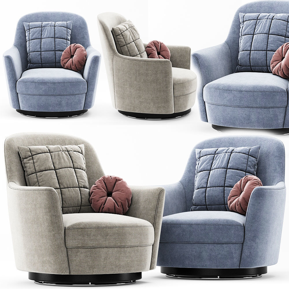 Larkin Upholstered Swivel Armchair 3D model CGTrader
