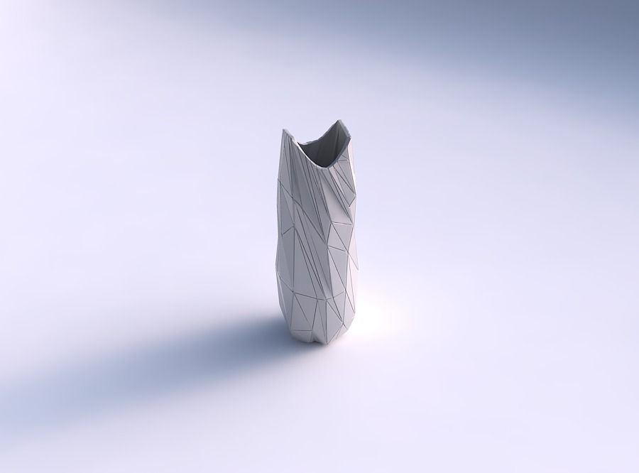 Vase double arc hexagon with twisted random triangle plates 3D print model