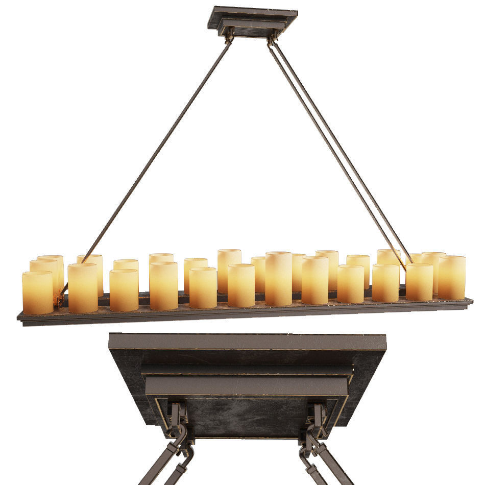 PILLAR CANDLE RECTANGULAR CHANDELIER 3D model CGTrader