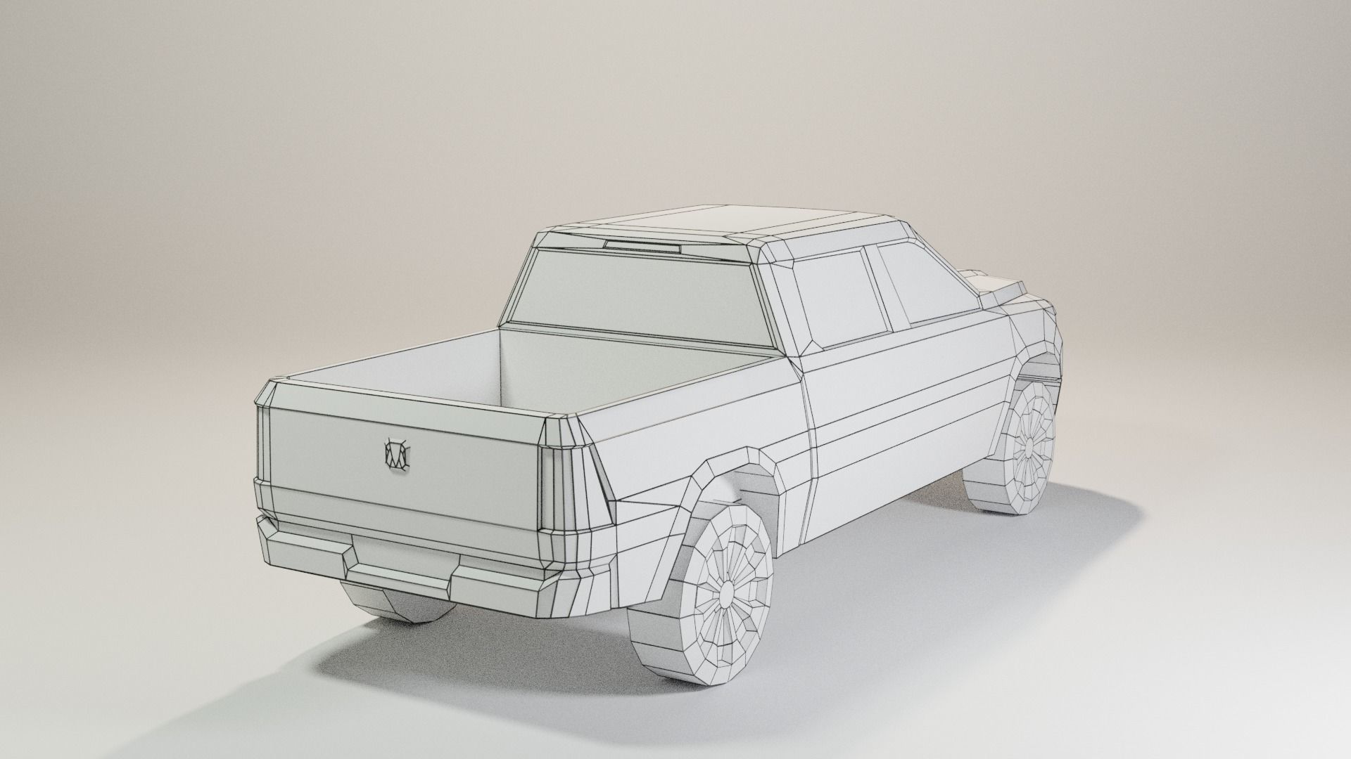 3D model Low Poly Ram Pickup Truck VR / AR / low-poly | CGTrader