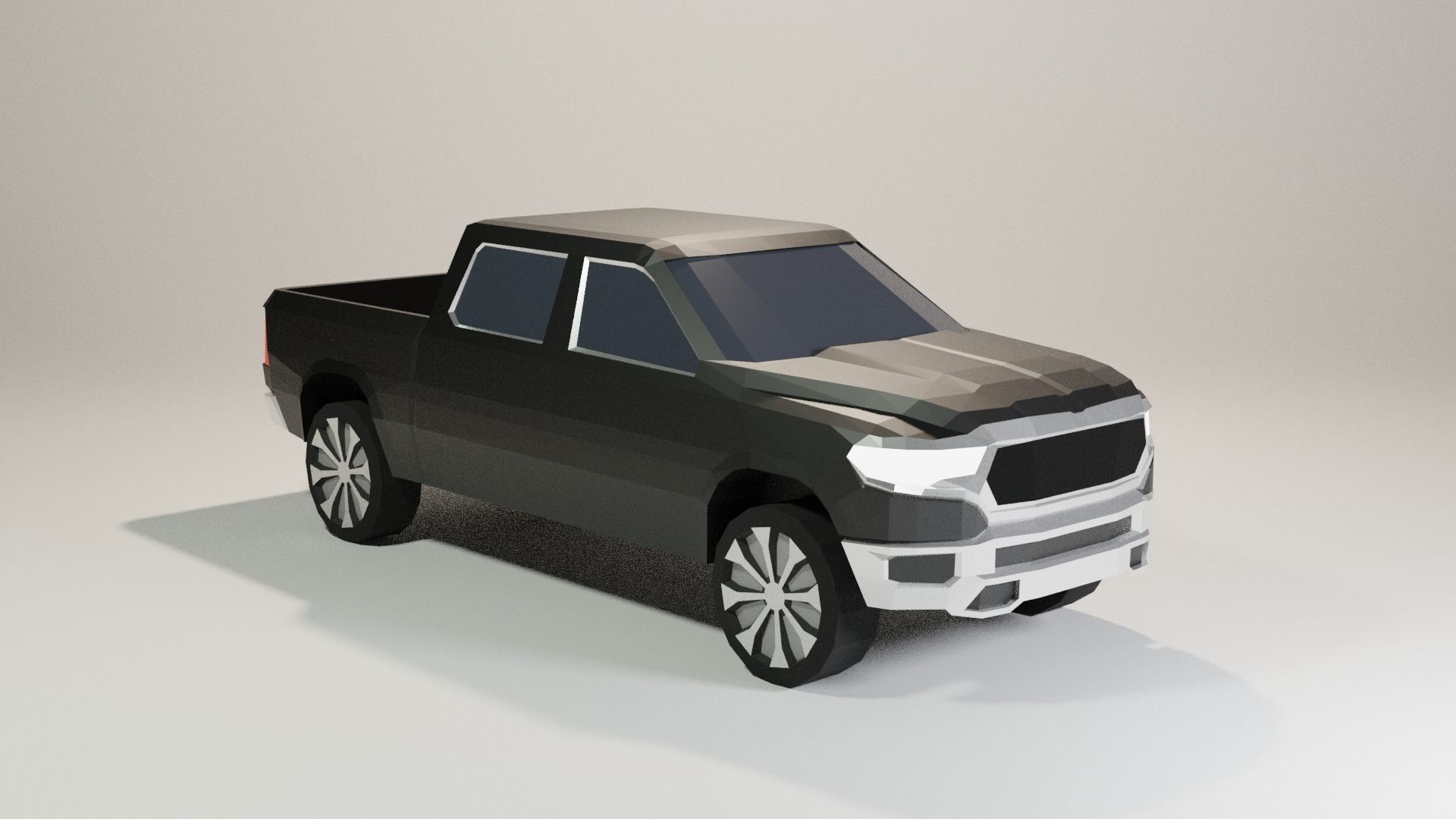 3D model Low Poly Ram Pickup Truck VR / AR / low-poly | CGTrader