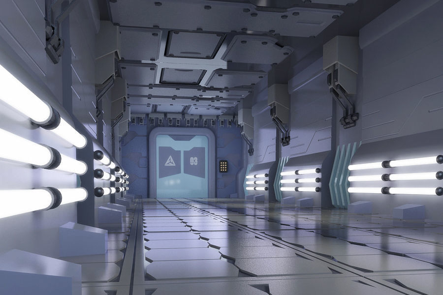 spaceship space station futuristic metal aliens doom sci-fi