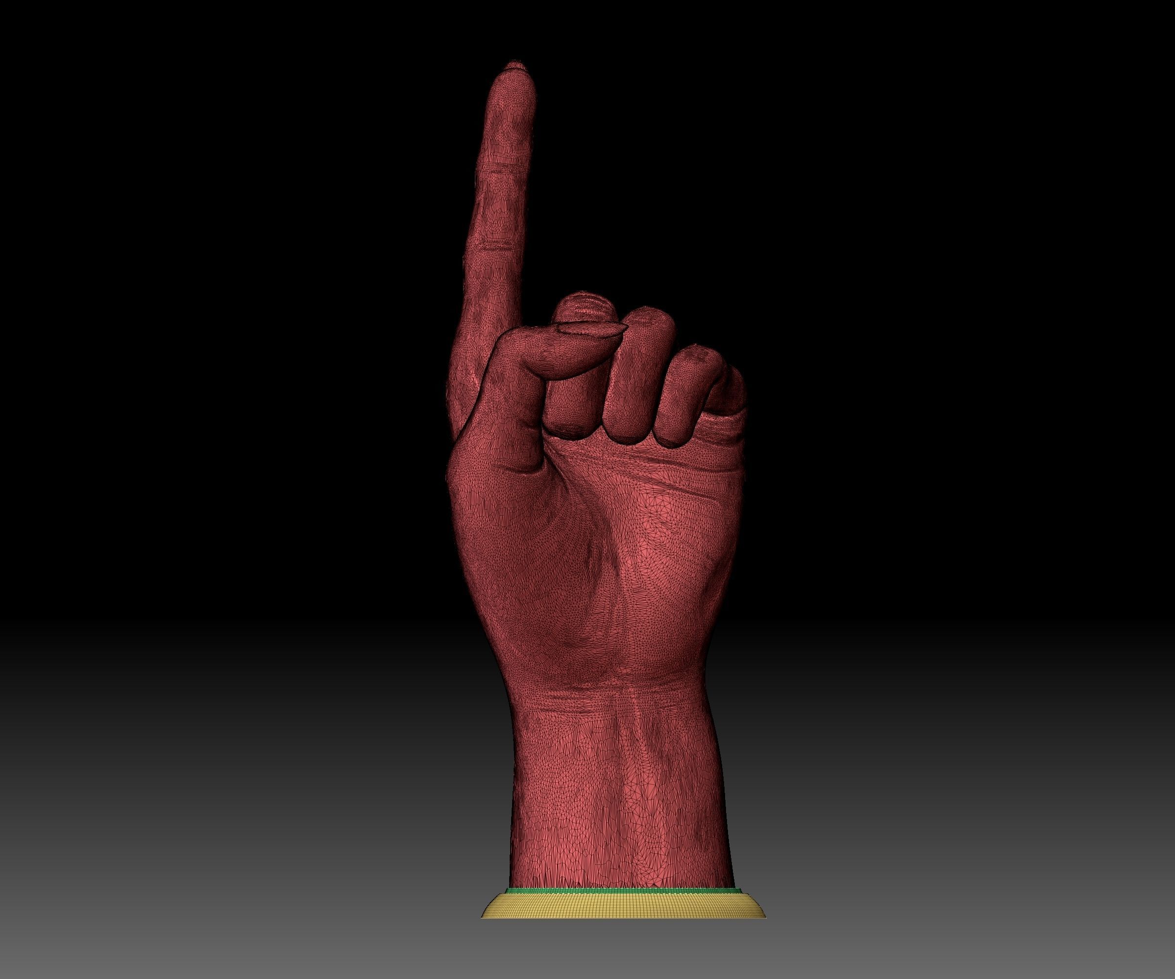 Hand point gesture STL file 3D printable model male female 3D model 3D ...