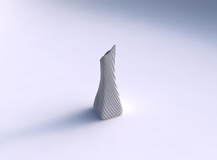 Vase squeezed and bent rectangle 2 with bent extruded lines 3 3D print model