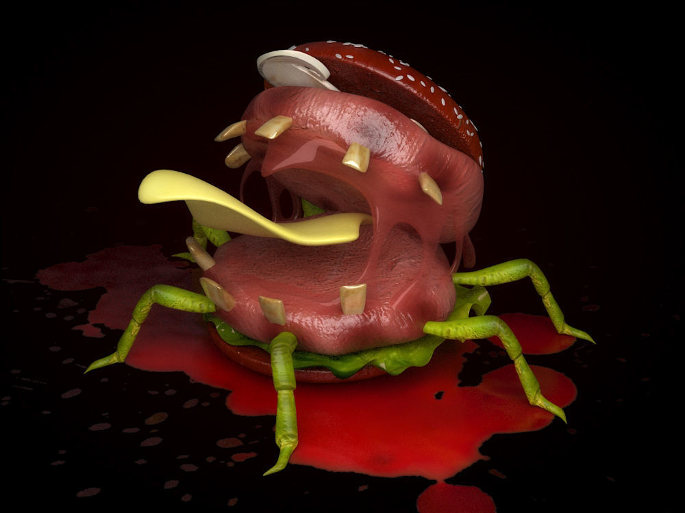 Halloween blood Burger Monster scary Burger