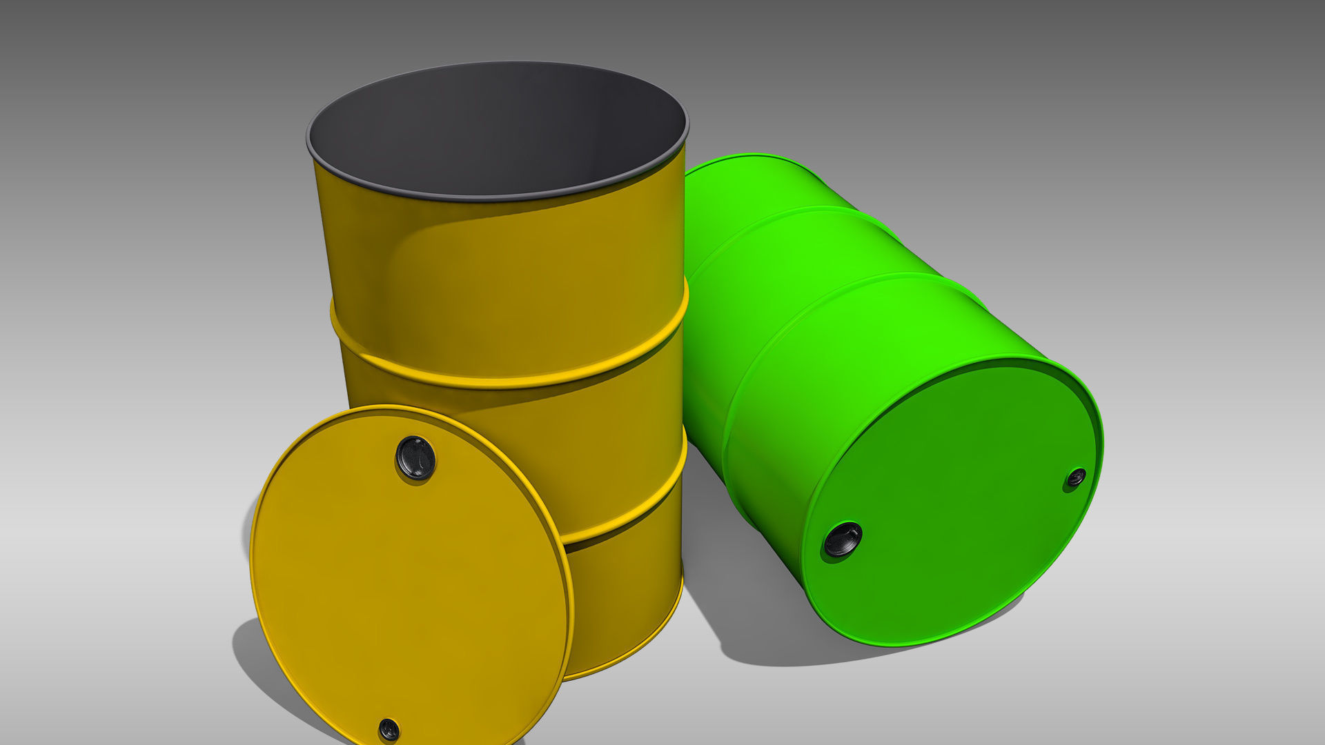 Oil Barrel Low-poly 3D model