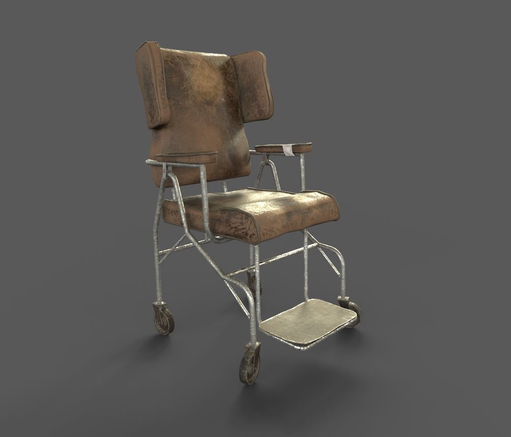 Old Hospital WheelChair 3D model