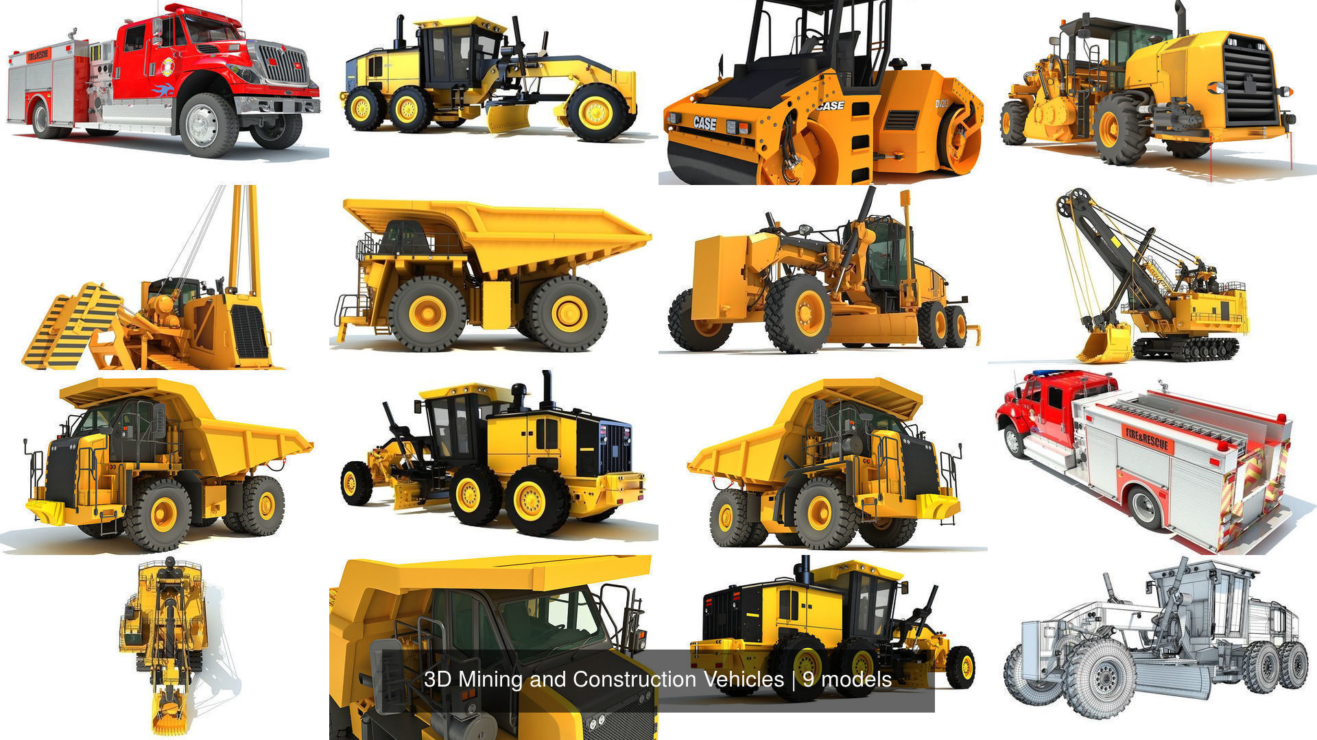 3D Mining and Construction Vehicles