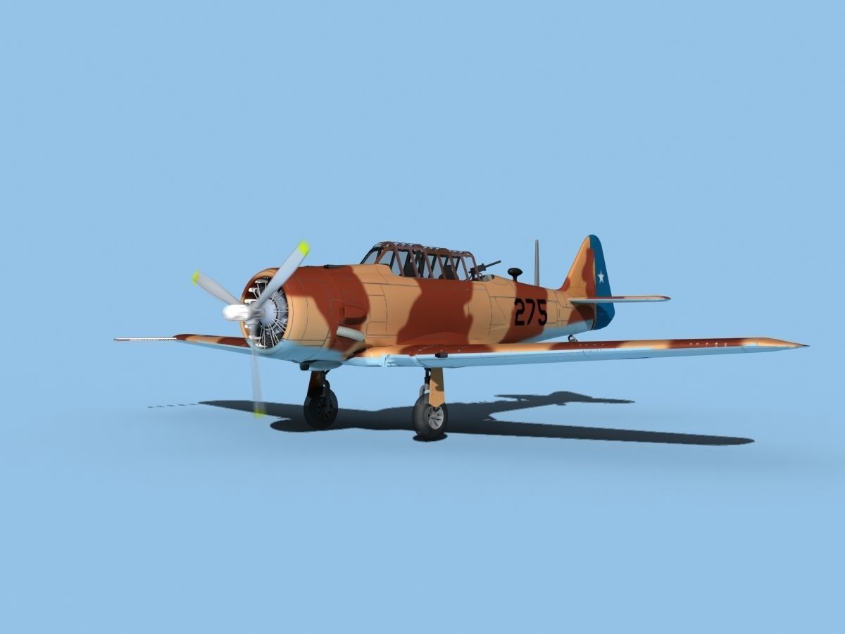 North American AT-6 Texan V10 Chile 3D model