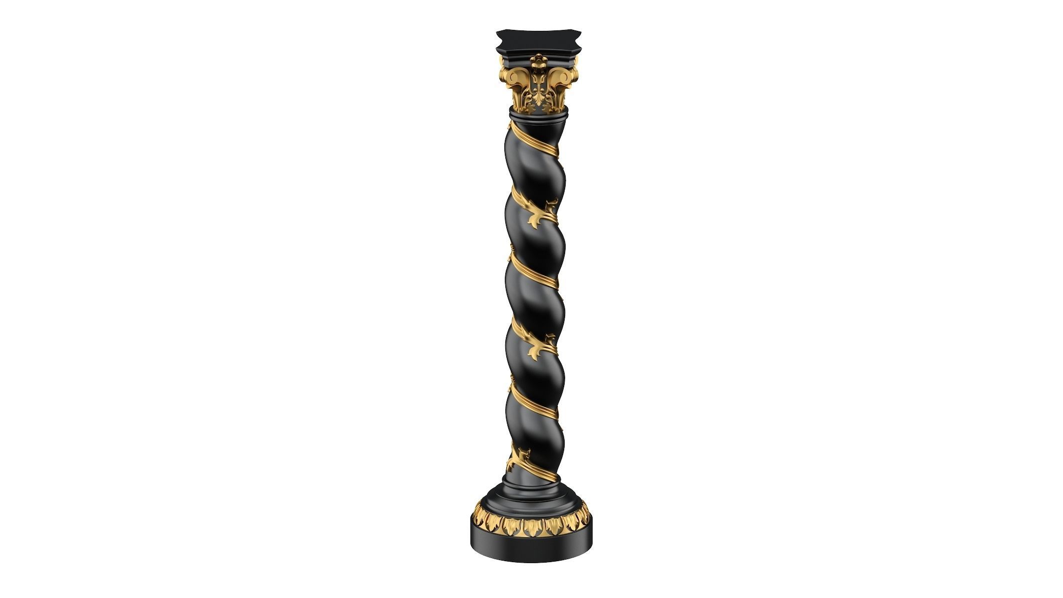 Solomonic Column Black and Gold