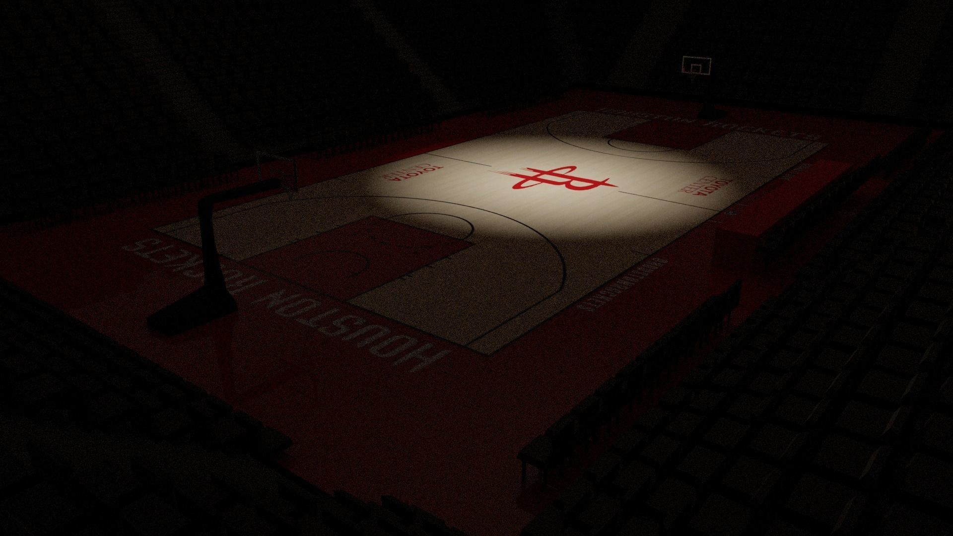 Basketball Stadium With Houston Rockets Texture free VR / AR / low-poly ...