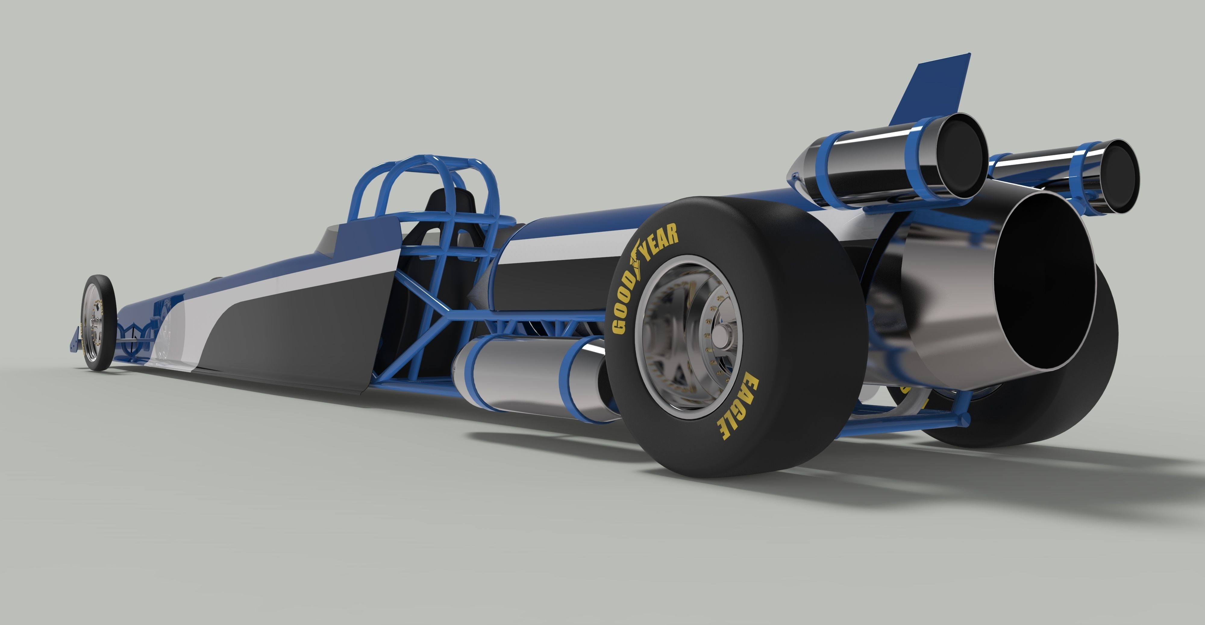 Jet dragster 3D Model .obj .stl .ige .igs .iges .mtl