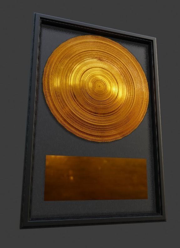 3D model Golden Record Wall Vinyl VR / AR / lowpoly CGTrader