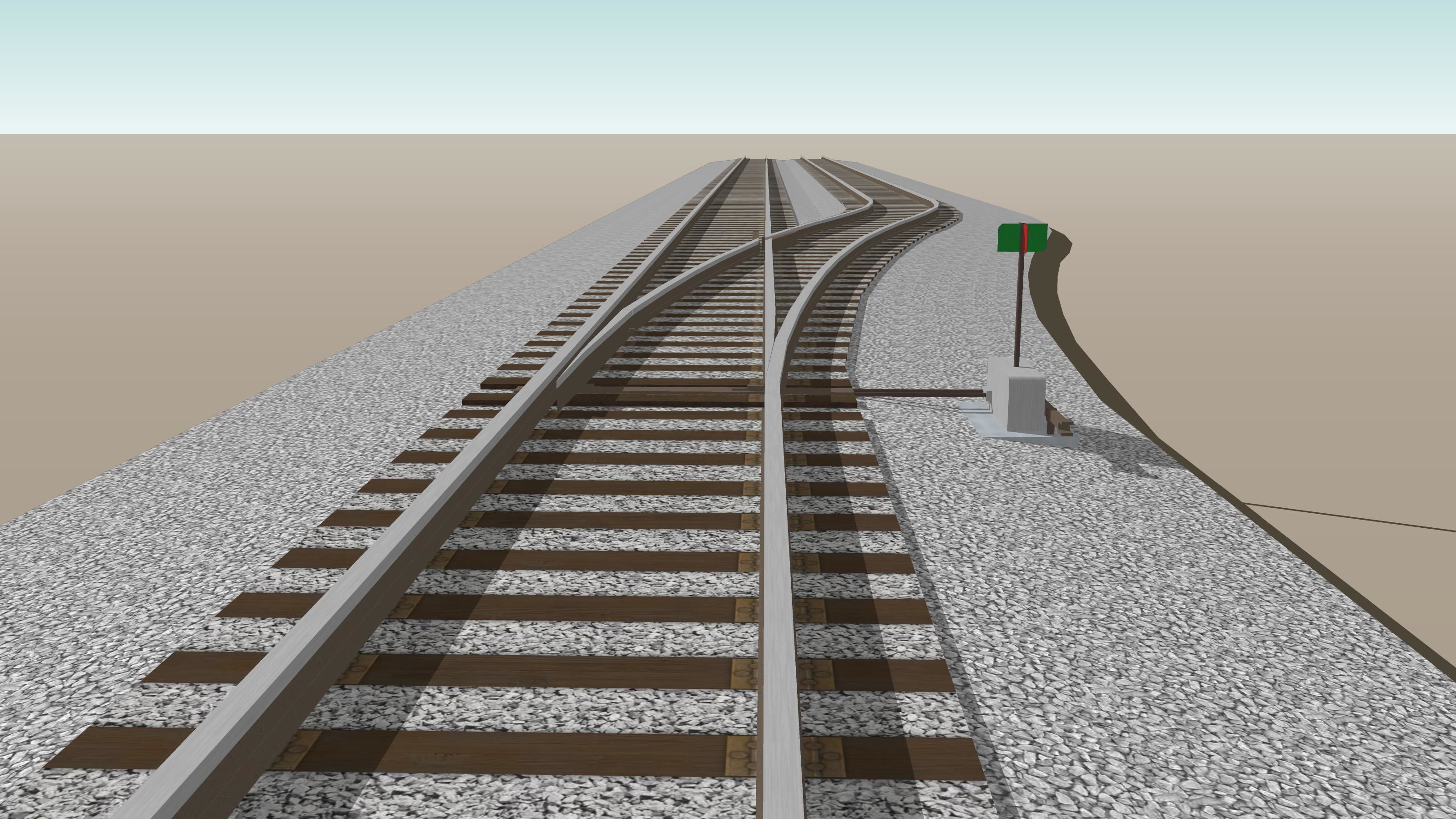 Train Track Sections 4 Interchangeable Pieces 3D model CGTrader