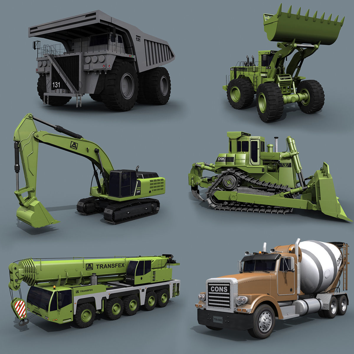 Mighty Mining Pack - 3d animated construction model
