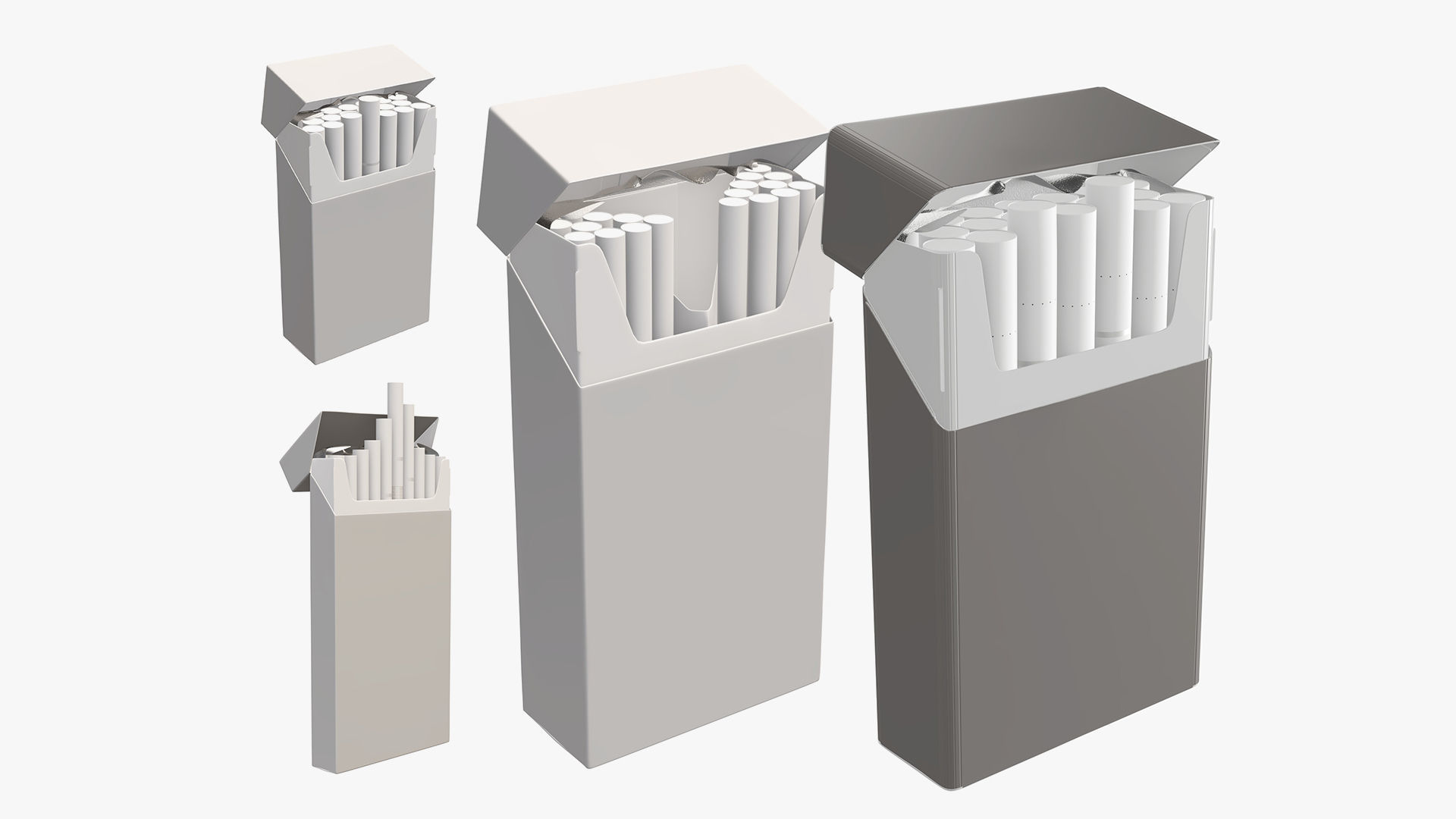 cigarette pack open super slim compact open mock-up