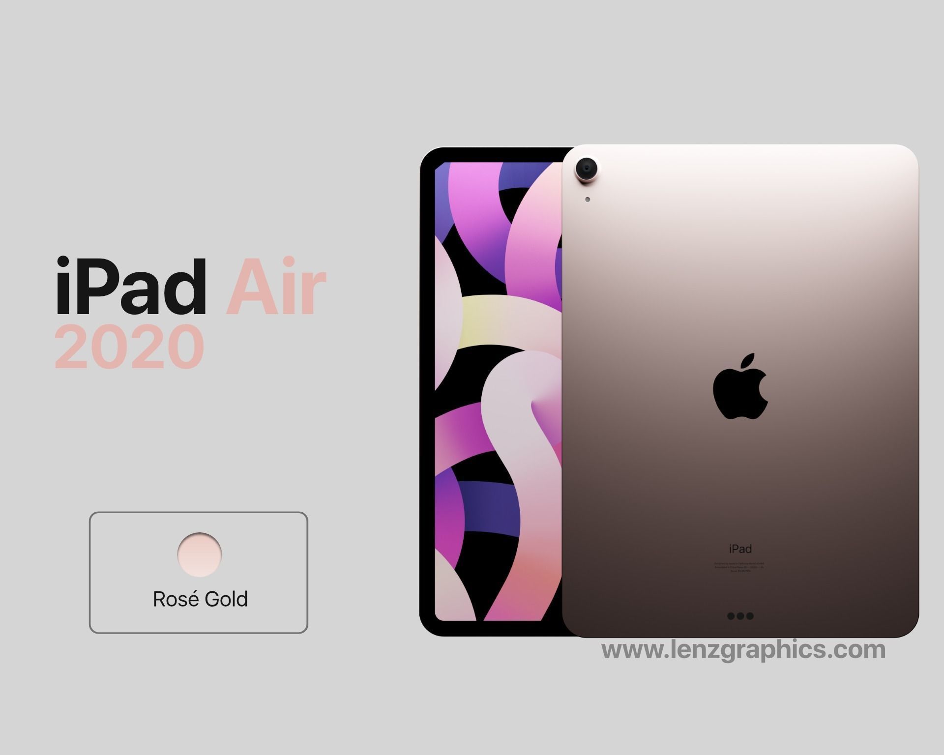 Rose Gold 2020 iPad Air 11 inch 3D model green CGTrader