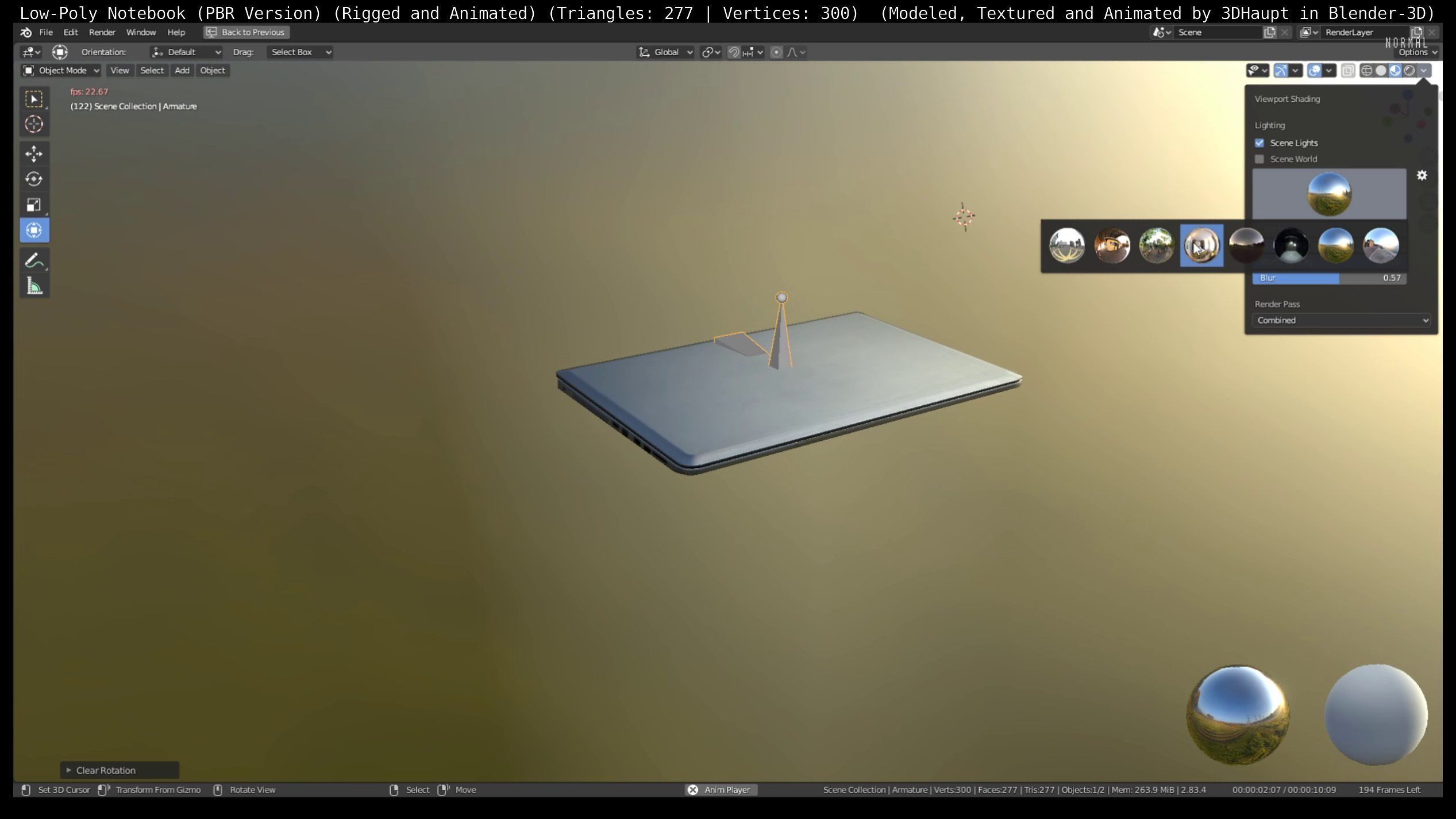 3D model Lowpoly Notebook Blender29 Version VR / AR / lowpoly CGTrader