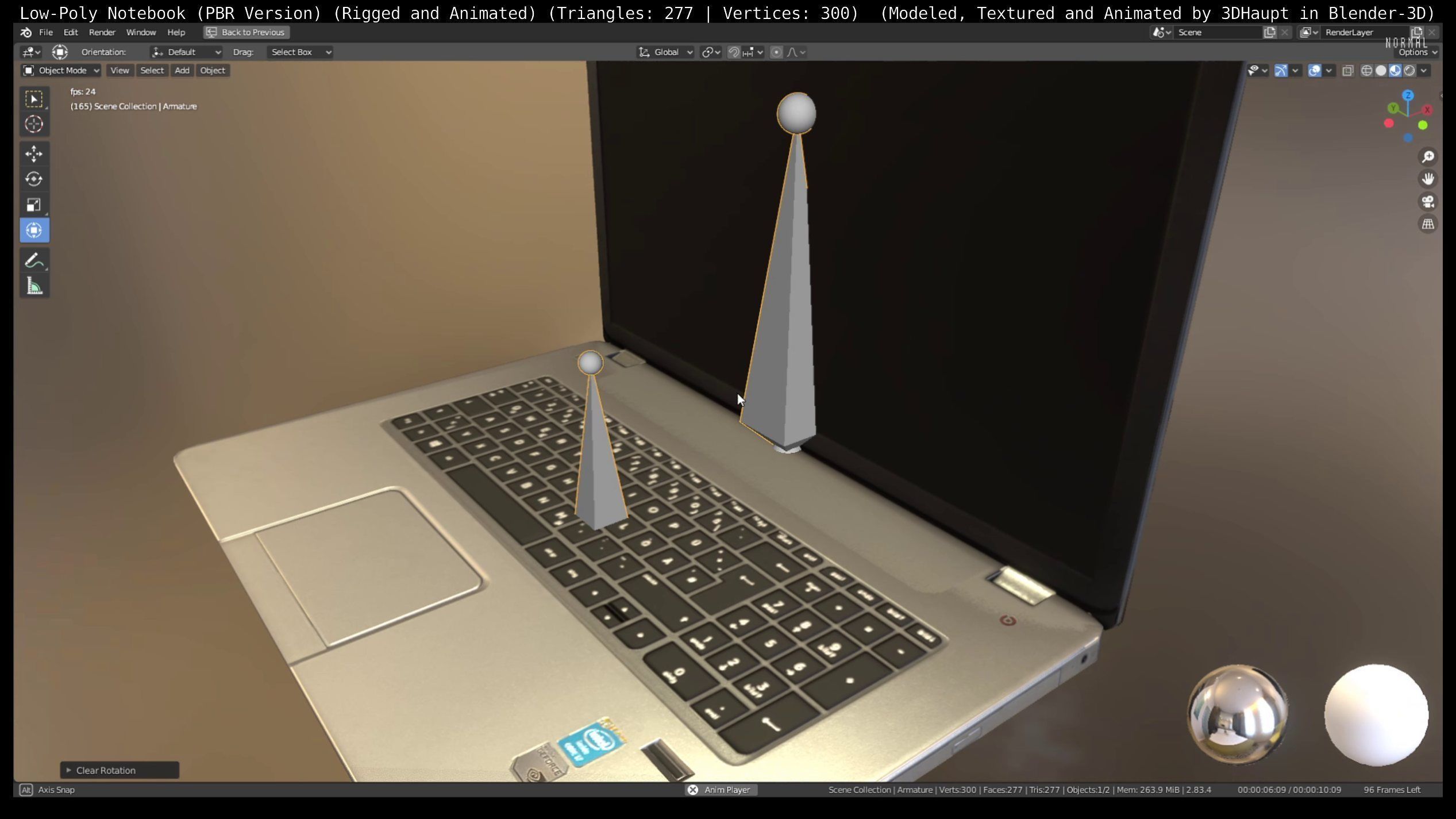 3D model Lowpoly Notebook Blender29 Version VR / AR / lowpoly CGTrader