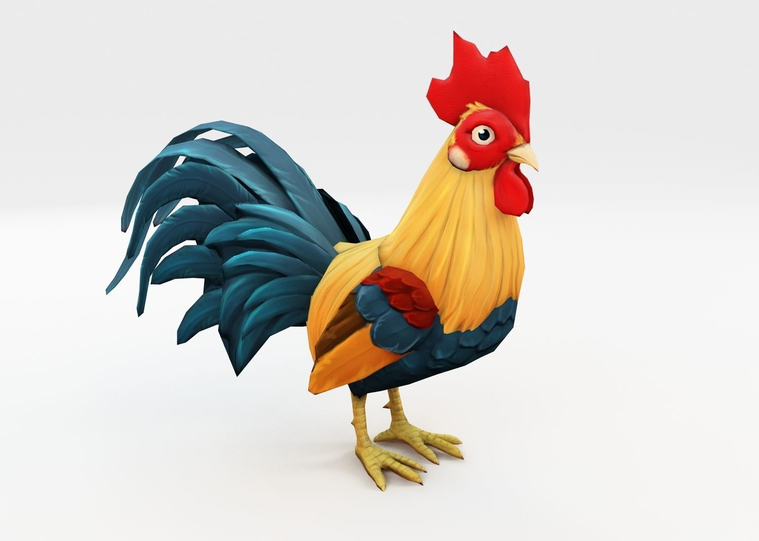rooster low poly
