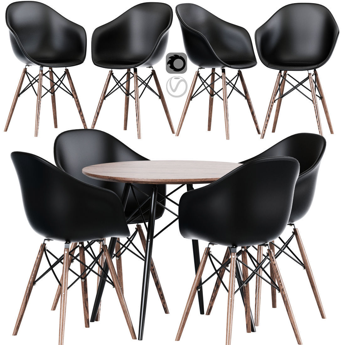 Modern Cross Leg Dining Table Chair