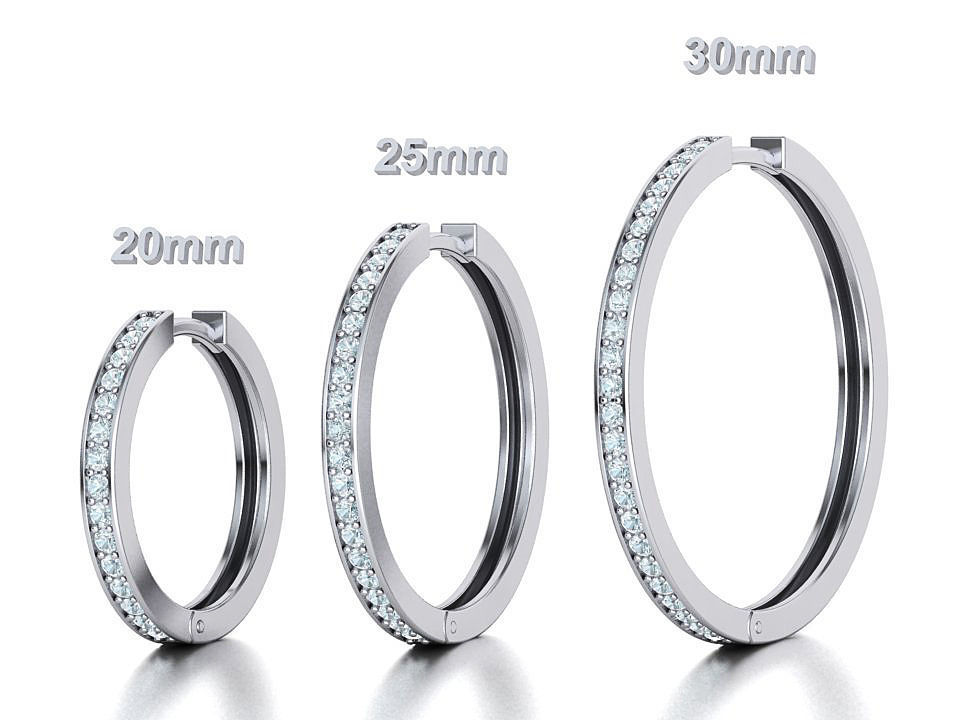 Hoop Earrings 3dmodels 20mm 25mm 30mm Collection with discount