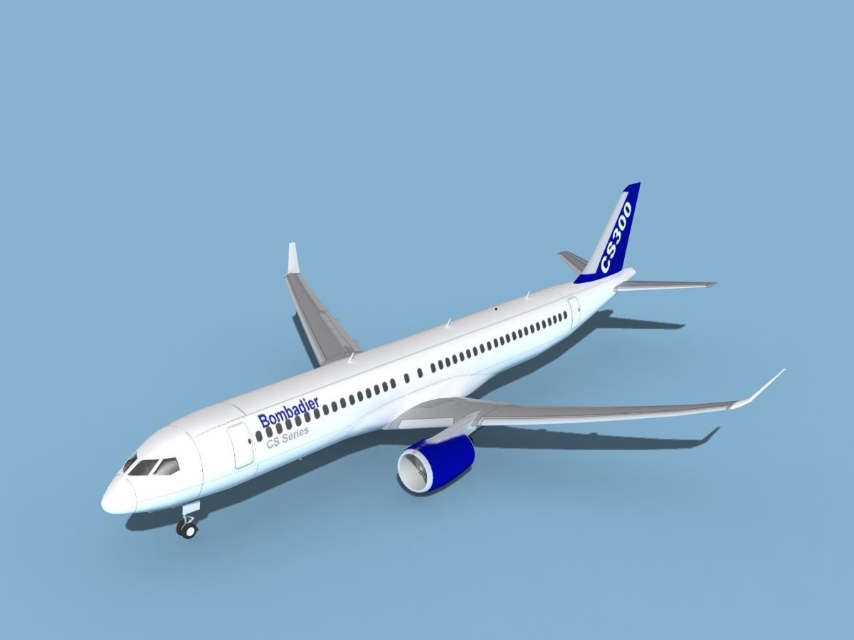Bombardier CS300 3D model rigged | CGTrader