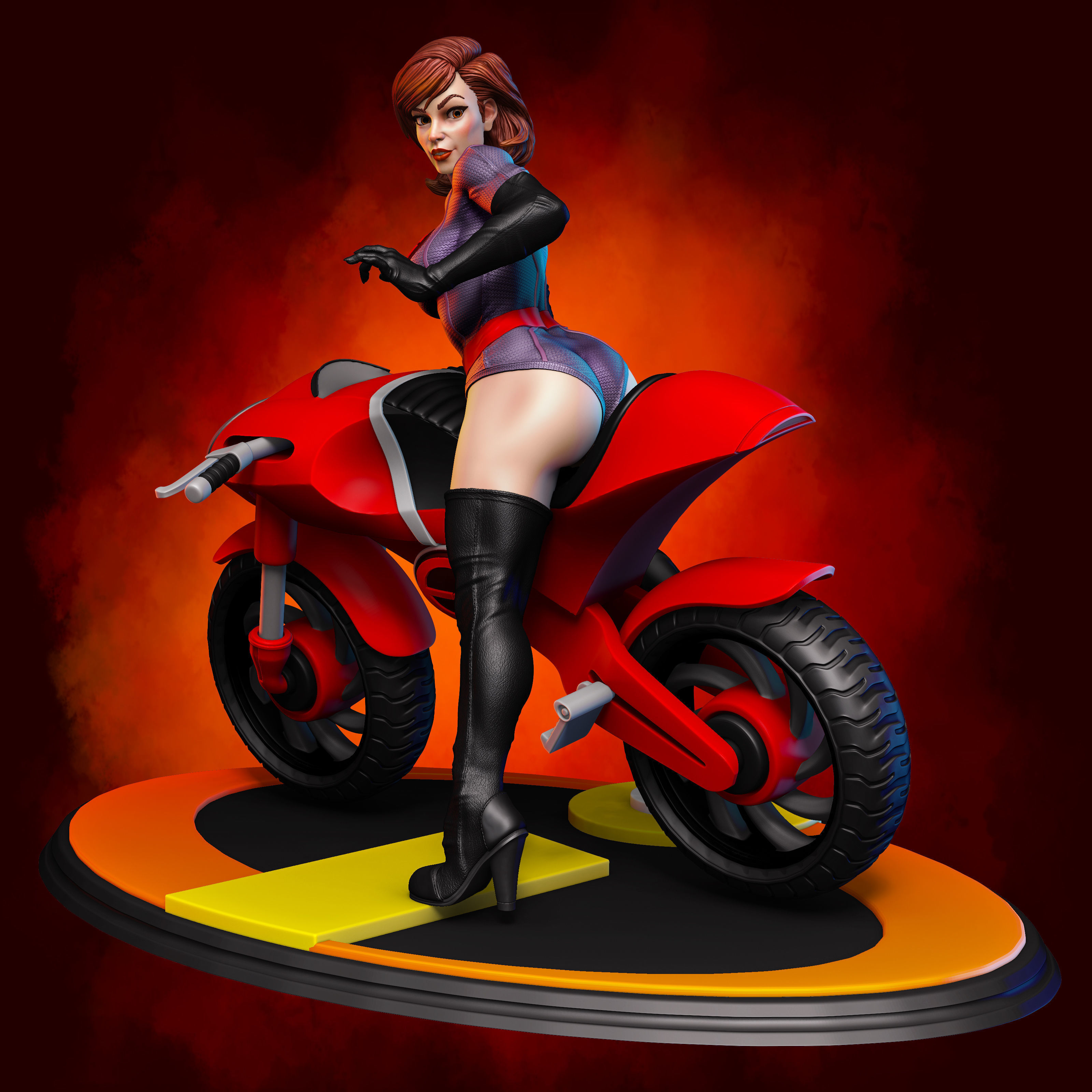 Elastigirl and Elasticycle - The Incredibles Fan Art