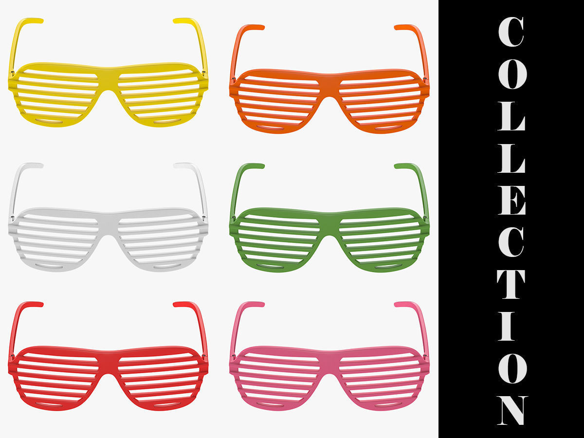 6 Colors Shutter Glasses Collection 3D model CGTrader