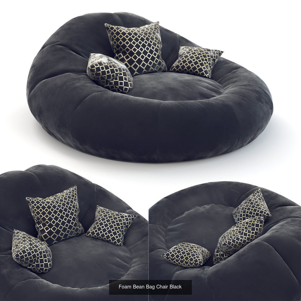 3d Foam Bean Bag Chair Set Cgtrader 3d Foam Bean Bag Chair Set Cgtrader