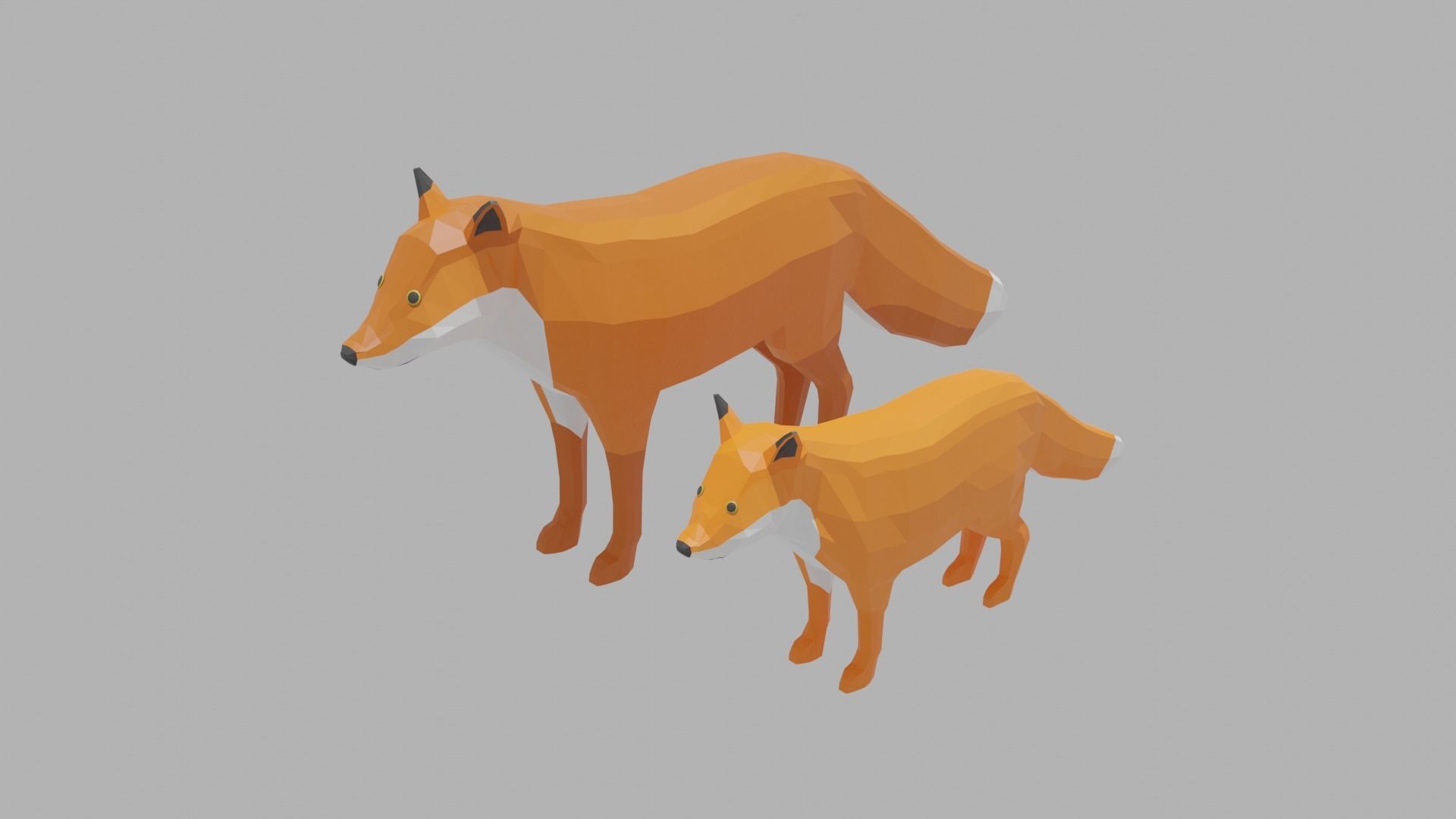 Cartoon Fox Family