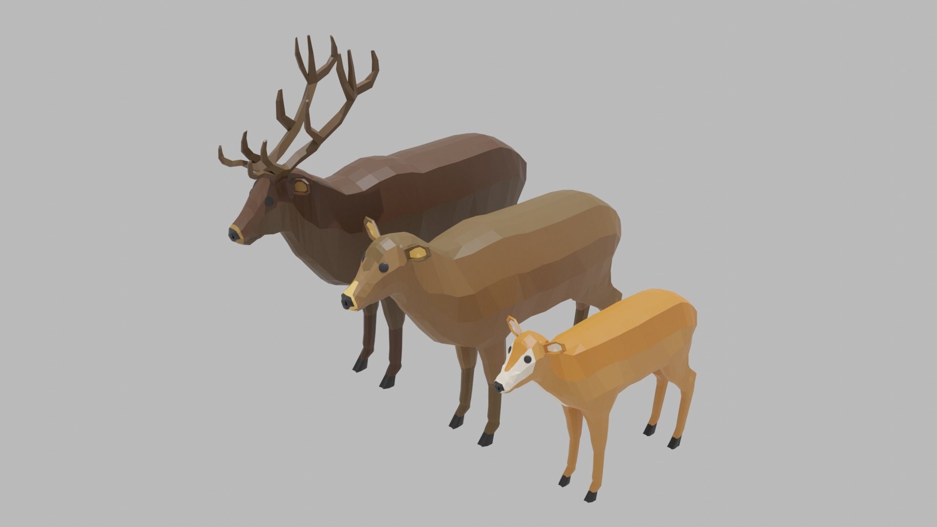 Cartoon Deer Family