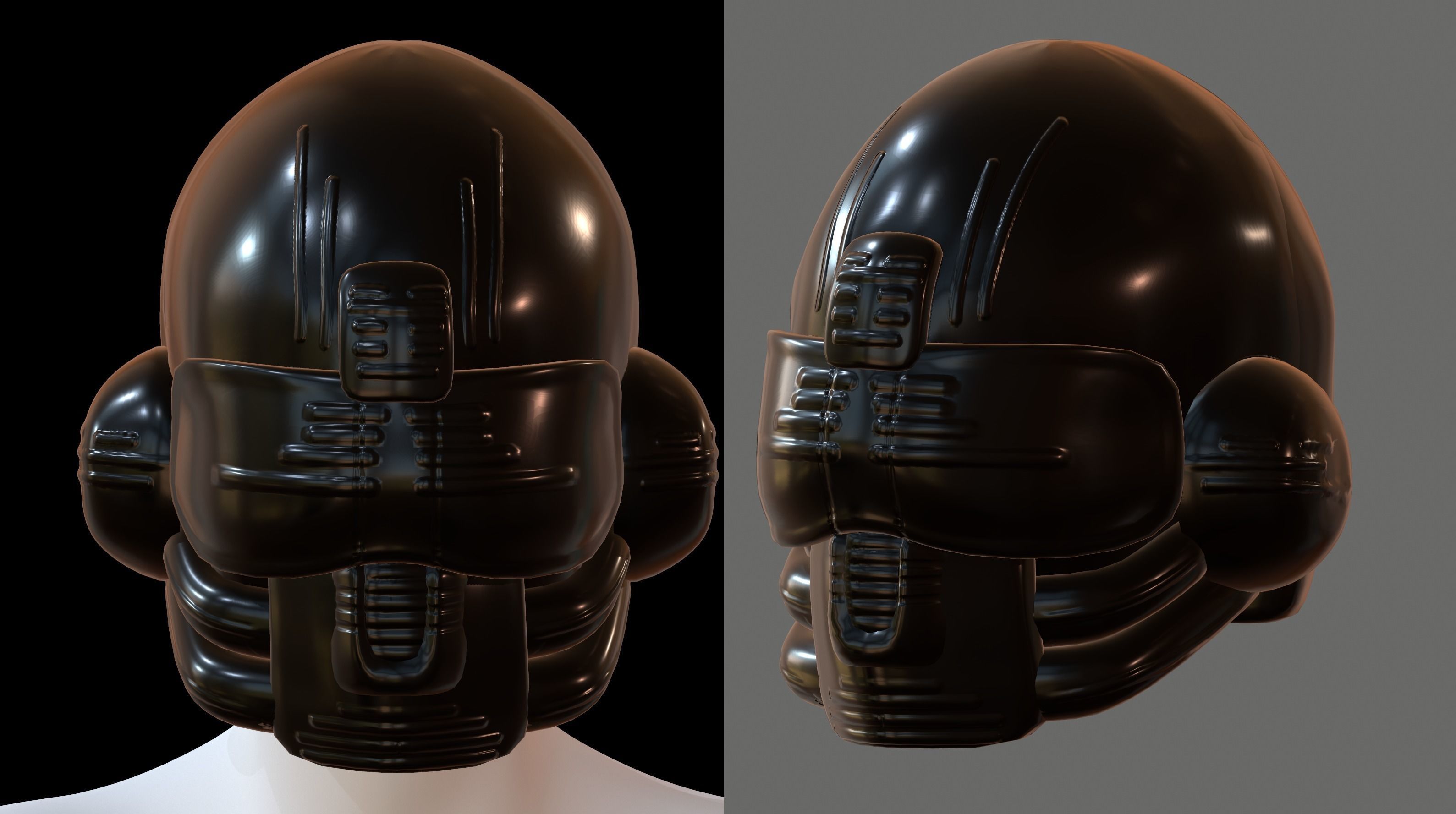 Gas mask PILOT helmet 3d model scifi Low-poly