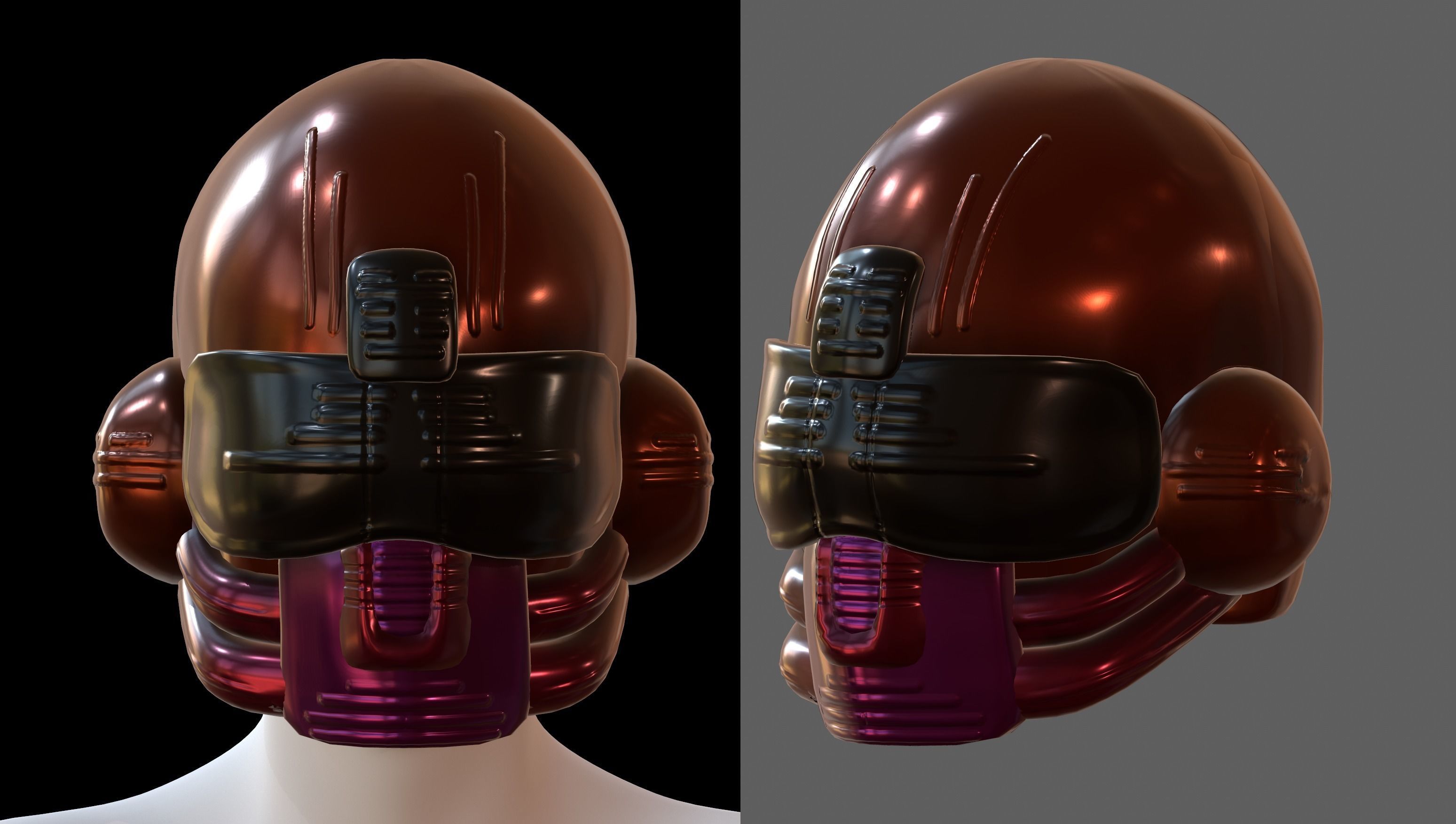 Gas mask helmet 3d model scifi Low-poly