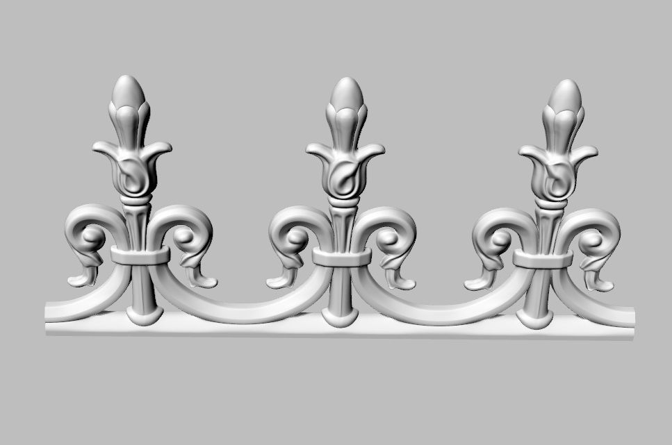Roof ornement friezes tulip pattern HD model for CNC or Printer 3D ...