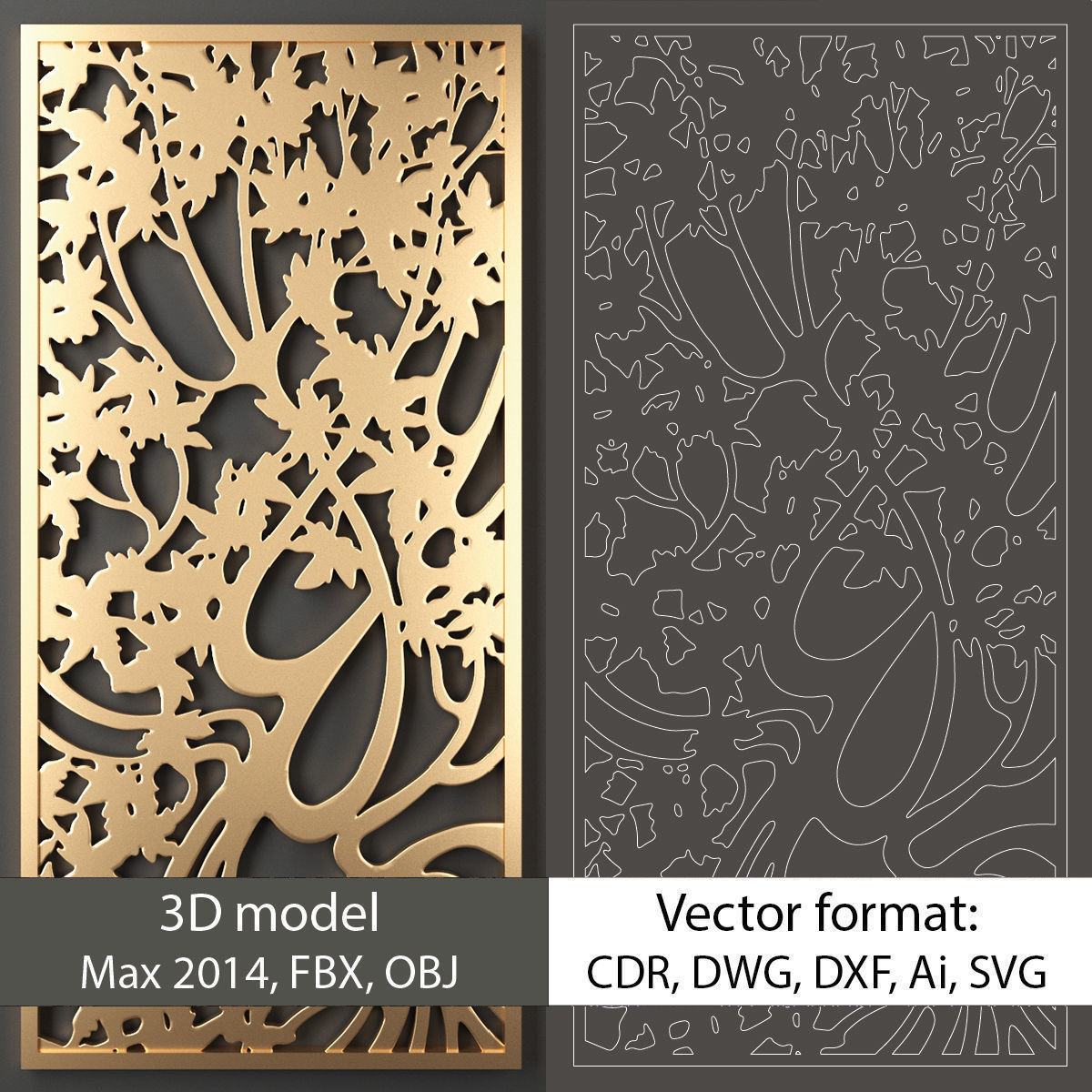 Decorative panel 36 model and vector
