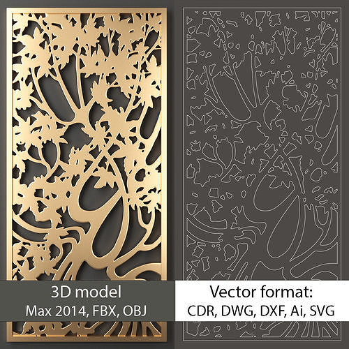 Decorative panel 36 model and vector 3D model | CGTrader