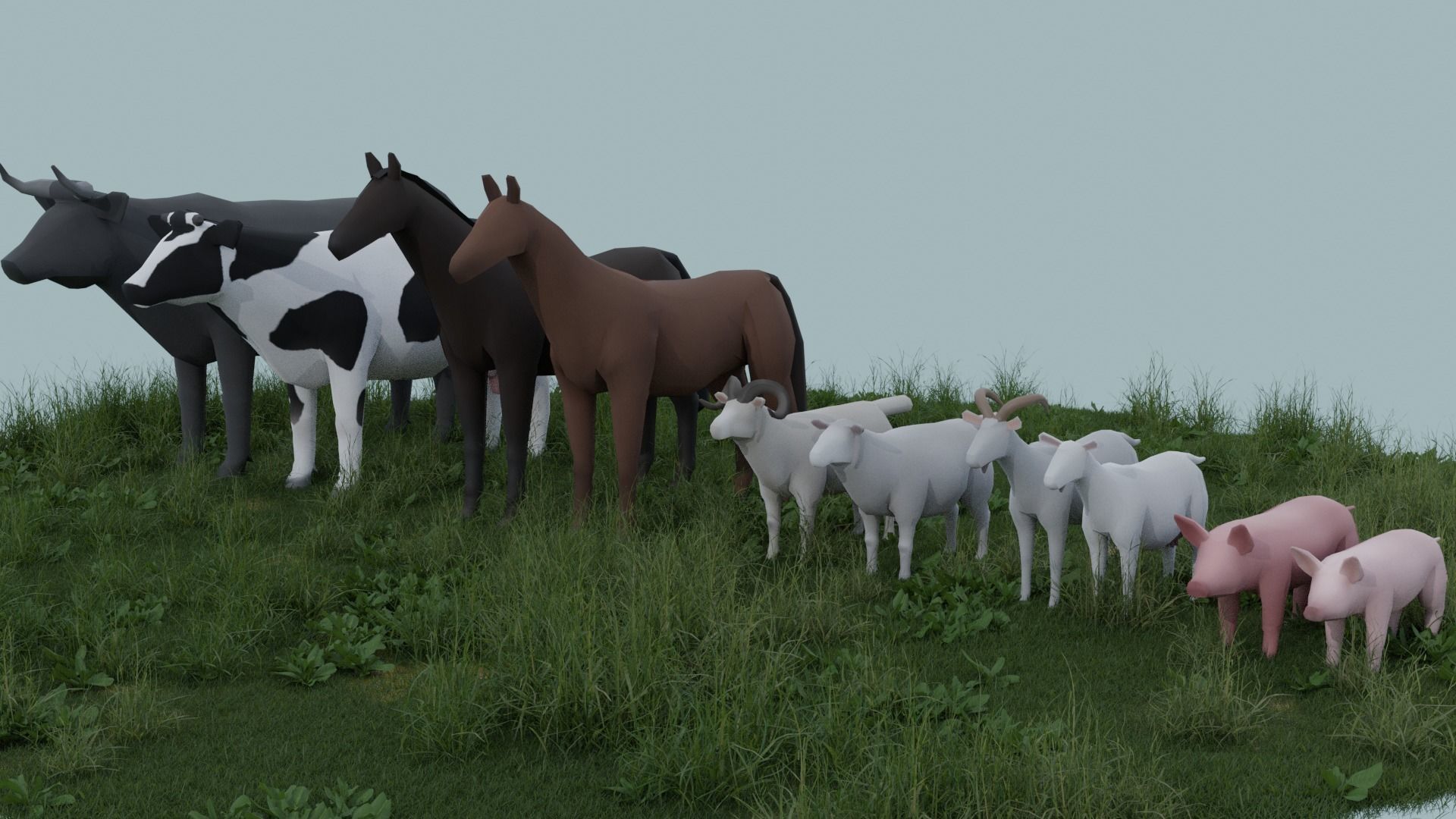 3D model Farm Animals VR / AR / lowpoly CGTrader